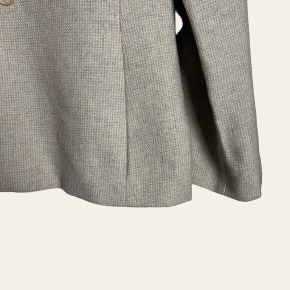 Vintage E.H. Woods Wool Blend Double Breasted Beige Blazer Jacket Size 12 - Picture 7 of 9